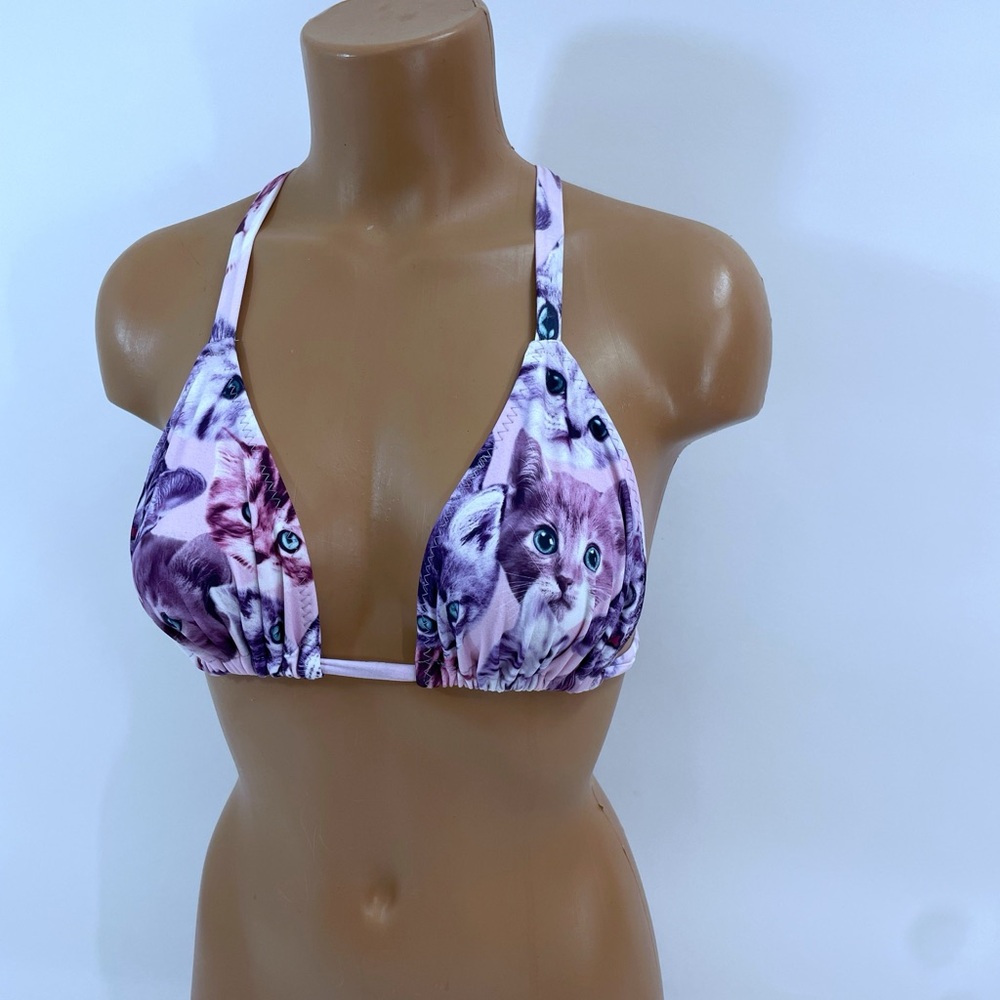 Cat lady bikini swimsuit top